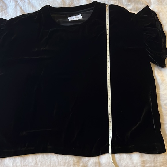 Current/Elliot black velvet ruffle-sleeved tshirt, size M - Picture 6 of 6